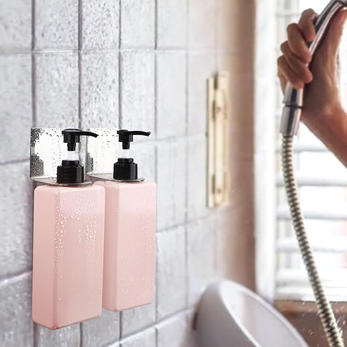 Segbeauty Stainless Soap Bottle Dispenser, 3 Pack Dia 1.1in 2.8cm Drill-Free Wall Mounted Rack, Adhesive Wall Mount Bottle Holder for Shower Gel Bathroom Toilet Kitchen, Sliver