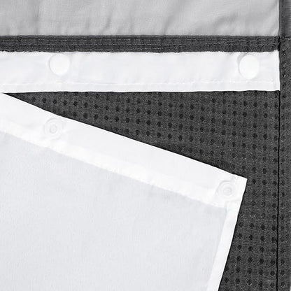 River Dream Heavyweight No Hooks Required Dotted Waffle Weave Shower Curtain with Snap in Liner -Extra Long 71W x 86H,Hotel Grade,Spa Like Bath Curtain,Graphite Grey