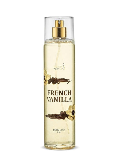 Home Spa Gift 10oz Deep Moisturizing Fragrance Body Lotion & 8 oz. Fine Fragrance Body Mist Set Luxury Self-Care Combo for Women and Girls (French Vanilla)