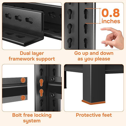 Heavy Duty Metal Garage Shelving, 5-Tier Adjustable Shelves, Steel Storage Rack for Garage, Basement, Workshop, 3000 lbs Capacity