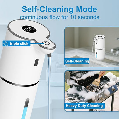2 Pack Automatic Liquid Soap Dispenser Touchless, USB Rechargeable Smart Hand Soap Dispenser, 6-Level Adjustable, 12.8oz/380mL Wall Mount for Bathroom Kitchen Dish Soap-White