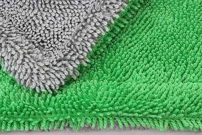 Autofiber Dreadnought Microfiber Car-Drying Towel, Superior Absorbency for Drying Cars, Trucks, and SUVs, Double-Twist Pile, One-Pass Vehicle-Drying Towel - Pack of 1, Green/Gray (20 inch x 30 inch)