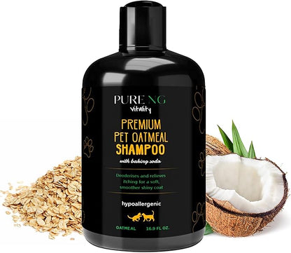 Dry Skin & Anti Itch Shampoo for Dogs | Oatmeal Dog Shampoo | Itchy Skin Relief | Hypoallergenic with Anti Dandruff Treatment | Anti-Fungal & Alcohol-Free | Nutrient-Rich | Suitable for All Pets