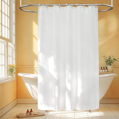 60 x 72 inch Waterproof Fabric Shower Curtain Liner with 3 Large Magnets, 60'' Width Washable Cloth Shower Liner, Bathroom Lighweight Shower Stall Curtain White