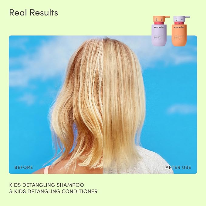 Evereden Kids Shampoo | Detangling Shampoo for Girls with Curly or Straight Hair | Clean, Non-Toxic, and Gentle Haircare | Sulfate-Free, Hypoallergenic, Safe for Daily Use | 6.7 fl oz