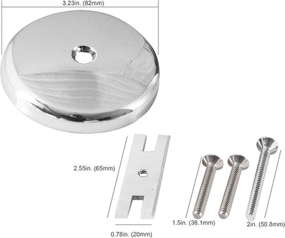 Single Hole Bathtub Drain Overflow Plate with One Matching Screws, Easy to Install, Plated Chrome