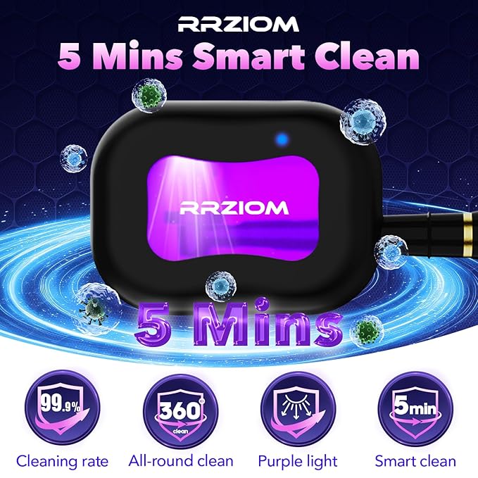 RRZIOM Toothbrush Sanitizer Case, Portable Toothbrush Covers Rechargeable, Rechargeable Toothbrush Cleaner Holder Case for Travel Home, Detachable Toothbrush Cover Cap for All Toothbrushes (Black)