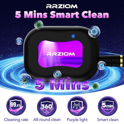 RRZIOM Toothbrush Sanitizer Case, Portable Toothbrush Covers Rechargeable, Rechargeable Toothbrush Cleaner Holder Case for Travel Home, Detachable Toothbrush Cover Cap for All Toothbrushes (Black)