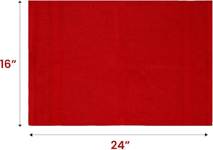 Casa Lino 100% Cotton Hand Towels for Bathroom - Soft, Highly Absorbent & Quick Dry Kitchen Towels - Gym Towel Set - Travel Towel Set - 24" x 16" - Pack of 4 - (Red)