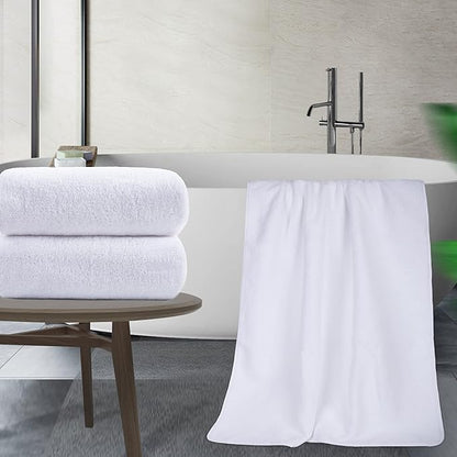 POLYTE Quick Dry Lint Free Microfiber Bath Sheet, 35 x 70 in, Pack of 2 (White)