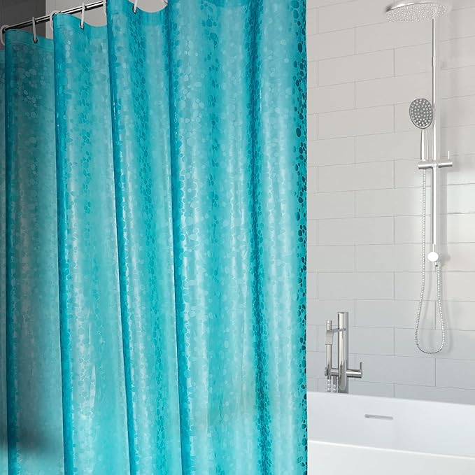 Bostofy Shower Curtain Liner Heavy Duty EVA, Waterproof Shower Liner with 12 Rust Proof Metal Grommets and 3 Weighted Magnet, 72 x 72 Inches Bathroom Shower Curtain, Teal