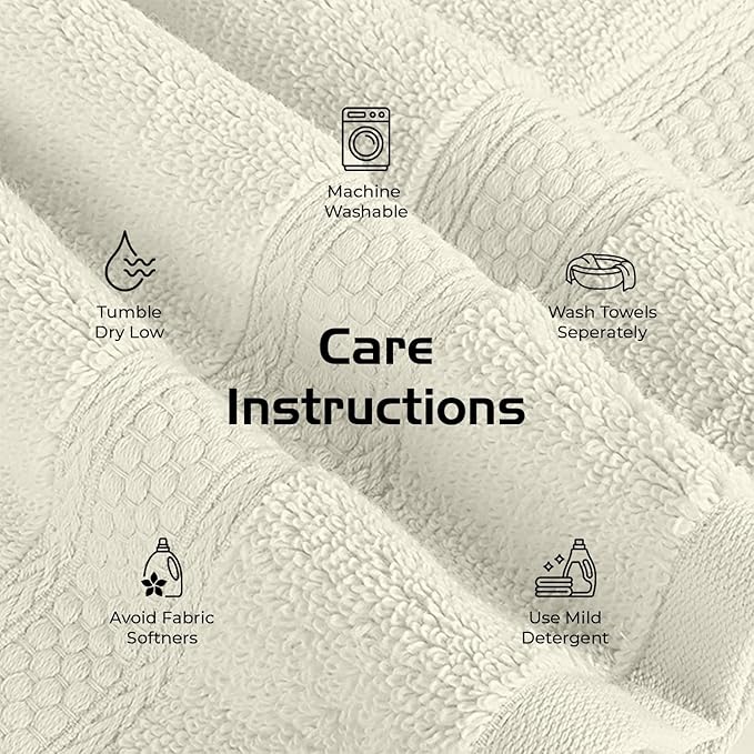 RIVERSIDE 12 Pack Premium 100% Cotton Face Washcloths, 550 GSM, 12 x 12 Inches, Soft, Absorbent Towels for Body & Shower, Bathroom Wash Clothes, Durable Face Towels Set for Spa, Gym, Cannoli Cream
