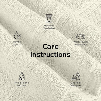 RIVERSIDE 12 Pack Premium 100% Cotton Face Washcloths, 550 GSM, 12 x 12 Inches, Soft, Absorbent Towels for Body & Shower, Bathroom Wash Clothes, Durable Face Towels Set for Spa, Gym, Cannoli Cream