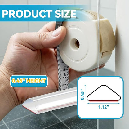 98'' Collapsible Shower Threshold Water Dam Shower Barrier Keeps Water Inside Threshold Dry and Wet Separation Retention System Suitable for Bathroom Kitchen Sink Bathtub