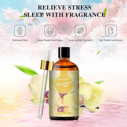 PHATOIL 3.38FL.OZ Black Orchid Fragrance Oils for Aromatherapy, Essential Oils for Diffusers for Home, Perfect for Diffuser, DIY Candle and Soap Making, DIY Scented Products - 100ml