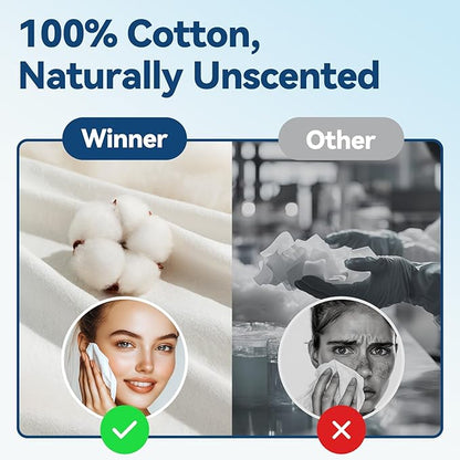 Winner Soft Face Towels, 100% USDA Biobased Facial Towels, 2 Packs per Case, 12 Bags Total