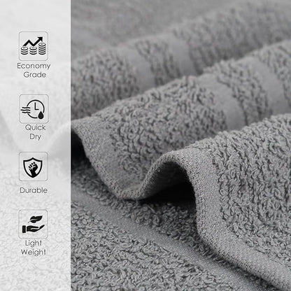 Salon Towels – 50 Pack Grey Hand Towels 100% Cotton Spa Towels – 16x27 inches Highly Absorbable Facial Towels Gym Towels Hair Towels and Face Towels Bulk Small Towels (Not Bleach Proof)