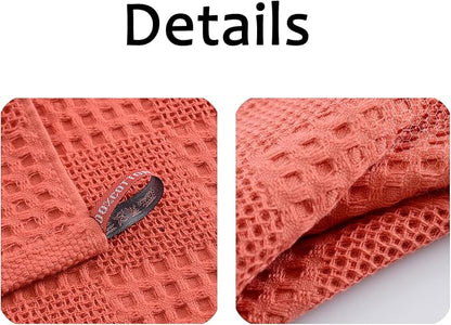 Waffle Weave Cotton Washing Cloth Ultra Soft and Absorbent Washcloths for Bathroom Kitchen and Gym Natural Cotton (6, Mixed)