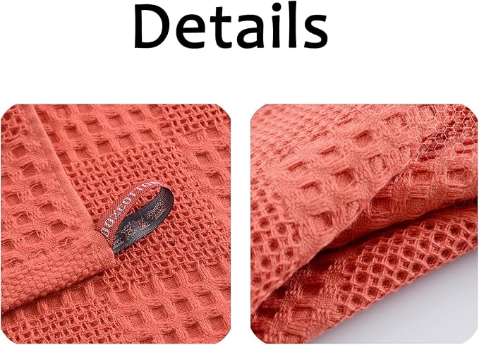 Waffle Weave Cotton Washing Cloth Ultra Soft and Absorbent Washcloths for Bathroom Kitchen and Gym Natural Cotton (6, Grey)