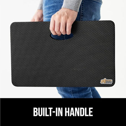 GORILLA GRIP Extra Thick Patent Pending Soft Foam Kneeling Pad, 2 PK, Supportive Large Cushion Knee Pads for Gardening, Baby Bath, Dirt and Water Resistant, Workout and Garden Supplies, 17.5x11, Black