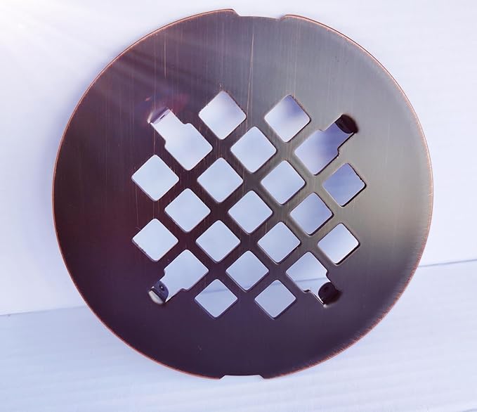 4-1/4 inches Snap-On Round Shower Drain Cover, Stainless Steel (Oil Rubbed Bronze)