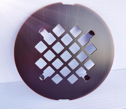 4-1/4 inches Snap-On Round Shower Drain Cover, Stainless Steel (Oil Rubbed Bronze)