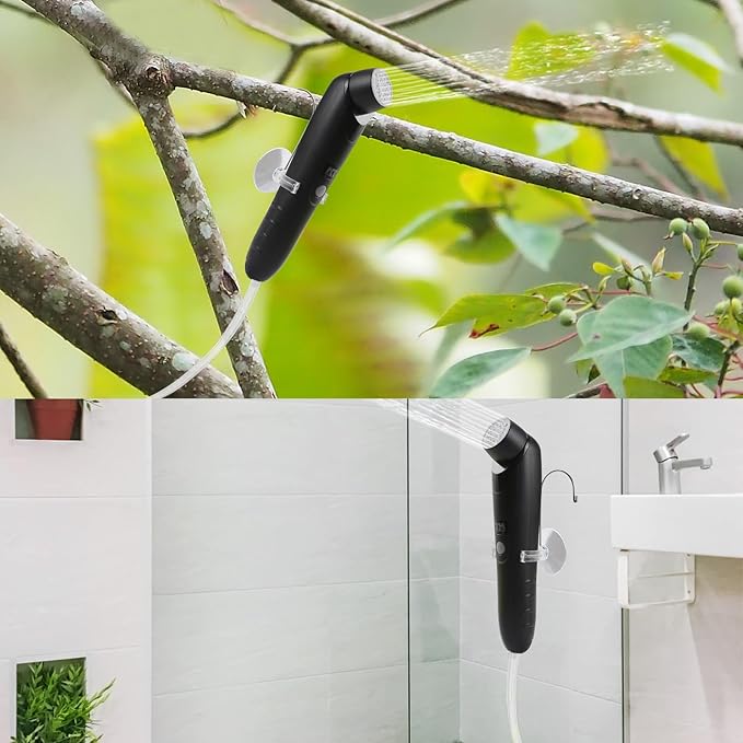 Portable Outdoor Shower, Handheld Electric Shower+8L Water Bag, IPX6 Waterproof, USB Charging, Compact and Lightweight, Suitable for Outdoor Camping, Beach Shower, Hiking, pet Bathroom