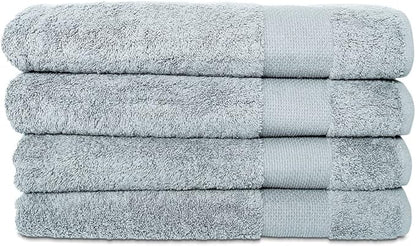 Hencely Premium Bath Towel Set of 4-28x58 Inches - High Absorbency, Quick Drying - 100% Soft Turkish Cotton Towels - Ideal for Home, Bathroom, Hotel, Spa, and Gym - Water Green
