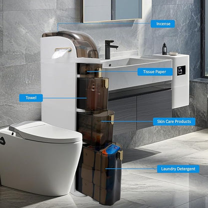 Bathroom Floor Cabinet, Narrow Bathroom Storage Cabinet, Mobile and No Installation Required, Perfect for Small Space Laundry Rooms, Toilet Areas and Living Room Gaps