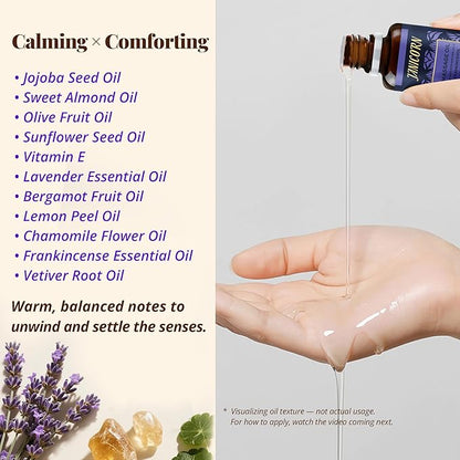 Frankincense & Lavender Aromatherapy Body & Massage Oil – Lightweight Hydration with a Warm Resinous-Floral Essential Oil Aroma for a Balanced Daily Use Experience, 1 fl oz / 30 ml