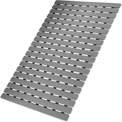 MBOSS Bathtub Mat Non Slip, Shower Mat for Inside Shower, Suction Cups Design and Drain Holes, 27.5 X 15.7 Inch, Bathroom Essentials Safe, Easy to DIY Cut, Soft and Eco-Friendly Materials