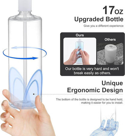 GAGALIFE Kitchen Sink Soap Dispenser Gold, Built in Soap Dispenser with 17 OZ Bottle, Refill from The Top, Liquid Dispenser for Kitchen Sink