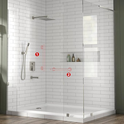 Lava Odoro Shower Grab Bar, Modern Set Stainless Steel Handicap Grab Bar for Bathtubs and Showers, Shower Safety Bar for Seniors Disabled, ADA-Compliant (Brushed Nickel, 3 Pack 18", 24'', 36")
