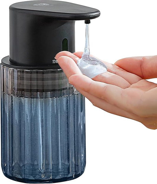 Automatic Liquid Soap Dispenser Touchless, 10oz/300ml Rechargeable, 3 Adjustable Liquid Levels, IPX5 Waterproof, for Kitchen Bathroom, Black