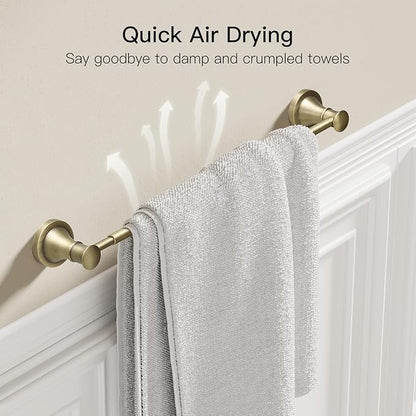 BESy Adjustable Antique Brass 16.5 to 28.7 Inch Bath Towel Bar Rack for Bathroom Towel Holder Wall Mounted Towel Bar Rod Hanger Bathroom Hardware Accessories Hotel Style Stainless Steel Antique Brass