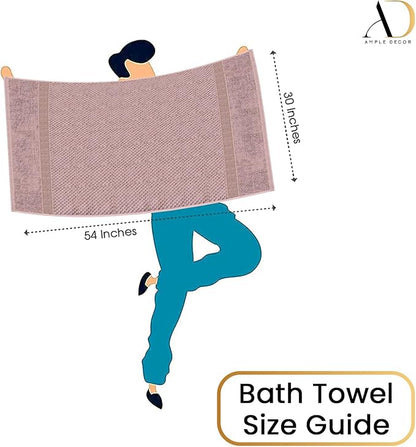 Ample Decor Bath Towels for Bathroom Set of 16 100% Cotton Popcorn Textured, Machine Washable - Soft Pink - 30 X 54 Inch