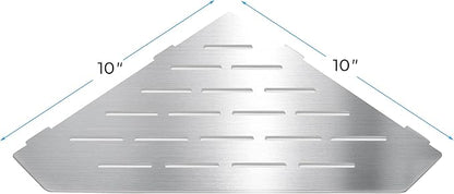 FerdY 2-Pack 10" Brushed Nickel Recessed Corner Shower Shelf, for Tiled Bathroom Walls, 304 Stainless Steel Floating Shelf, Shower Caddy Storage Shelves, No Drilling Required, Striped Diamond