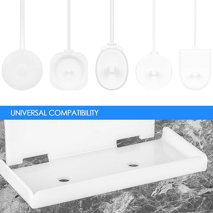 Electric Toothbrush Holder Wall Mounted, Electric Toothbrush Cord Organizer Holds 2 Chargers, Self Adhesive Electric Toothbrush Stand for Bathroom, Medicine Cabinet, Dorm(White)