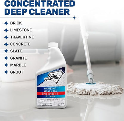 Black Diamond Stoneworks Stone & Tile Intensive Cleaner: Concentrated Deep Cleaner, Marble, Limestone, Travertine, Granite, Slate, Ceramic & Porcelain Tile.