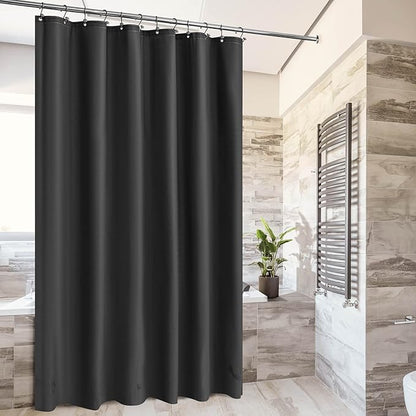 Barossa Design Black Shower Curtain Liner - Premium PEVA Plastic Shower Curtain for Bathroom, Lightweight Standard Size with 3 Magnets, Metal Grommets