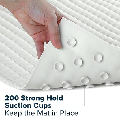 SlipX Solutions Extra Comfort Bathtub Mat Designed for Sensitive Feet, Cloud-Like Softness with Non-Slip Grip, Cream