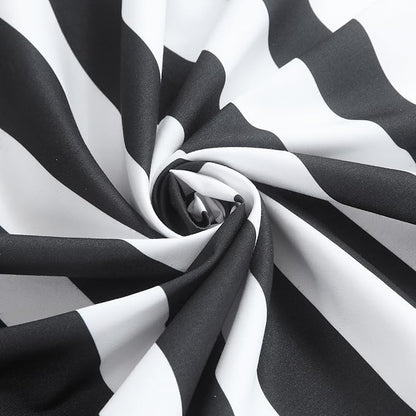 Extra Long Black Shower Curtain, Modern Black and White Stripe Waterproof Polyester Shower Curtains for Bathroom, 72x84 Inches