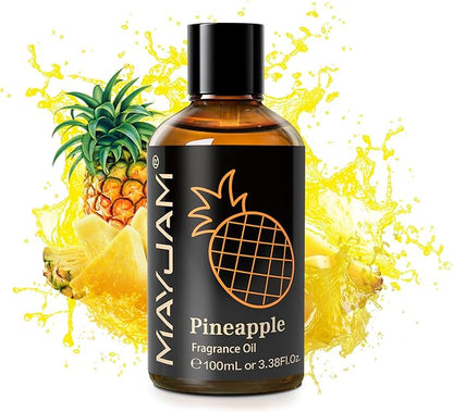 MAYJAM 100ML/3.38FL.OZ Pineapple Fragrance Oils with Glass Dropper, Essential Oils for Diffusers for Home, Long Lasting Scented Oils for Diffusers Soap Candle Making