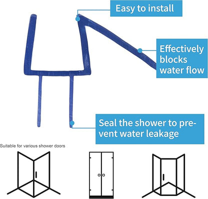 2-Pack ShowerDoor Bottom Seal 3/8" x 39" Polycarbonate Frameless Ultra Clear Shower Door Seal Strip for Glass Doors Stop Leaks and Create a Water Barrier Replacement Shower Cubicle