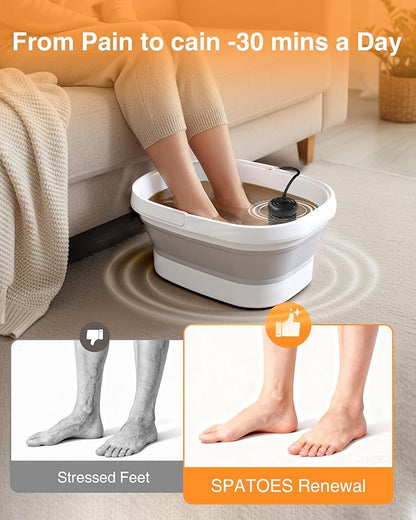 Ionic Foot Bath Detox Machine,Foot Detox Foot Bath Soak Tub with 2 Arrays,80 Disposable Foot Bath Liners,Detox Sea Salt,Folding Foot Spa Bucket,Home Salon-Level Foot Soaking Tub