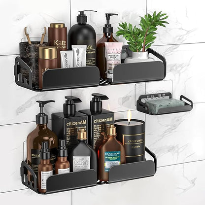 Shower Caddy Adhesive Replacement Stickers - 6 Pack No Drilling Shower Caddy Adhesive Strips, Strong Adhesive Hooks for Shower Caddy Bathroom Storage Shelves and Kitchen Racks & Soap Holder