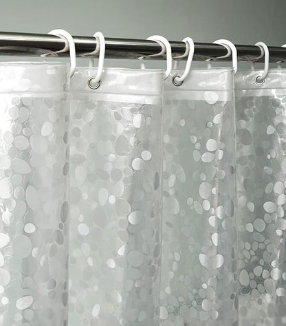 AooHome 36x72 Inch Stall Size Shower Curtain Liner, EVA Shower Curtain 3D Pebble Pattern with 3 Bottom Magnets, Heavy Duty, Water Repellent, Semi Transparent