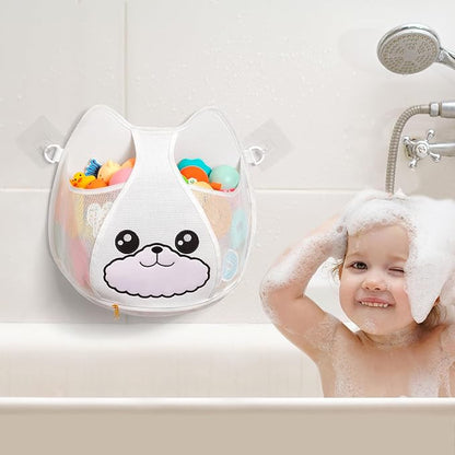 Bath Toy Storage 3.2-Gallon Hanging Bath Toy Holder for Kids‘ Bath Tub – Zippered, Quick-Drying and Machine-Washable Bathroom Organizer