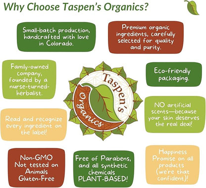 Taspen's Organics Magnesium No More Aches Cooling Cream - Muscle Relief- Sore Muscles & Post-Workout Recovery - Natural Comfort for Tension & Cramps - Made in USA (4 oz)