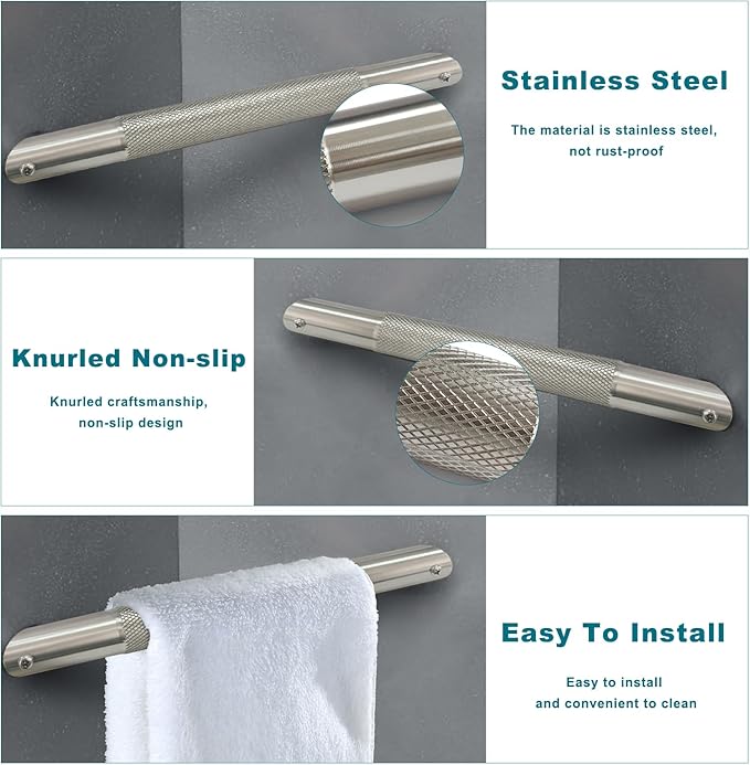 Shower Foot Rest for Shaving Legs Shower Foot Stool- Wall Mounted Bathtub Foot Rest Stainless Steel 304 Foot Rset Bar- Brushed Nickel